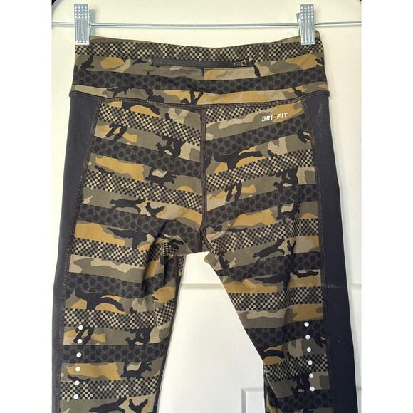 Nike Women’s Epic Luxe Clash Dri-Fit Running Tights Size XS Camo Green/Black - Picture 6 of 11